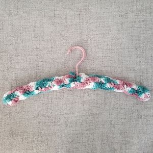 Vintage handmade knit clothing hanger